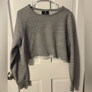 H&M Gray Cropped Sweatshirt